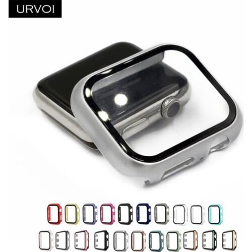 URVOI Bumper for apple watch series 6 SE 5 4 3 case for iwatch cover with tempered glass scree protector Ultra-thin band 40 44mm