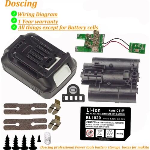 Battery Housing Case Set for Makita 12V 197390-1 BL1015 1973901 BL1021B BL1041B BL1015B BL1020B BL1040B 197402 TD110D TD110DY1J