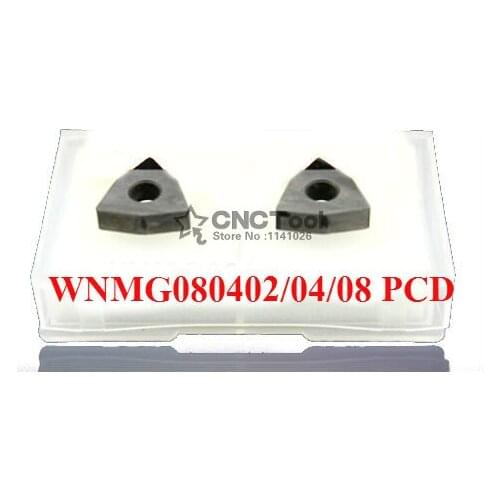 Free shipping 2PCS WNMG080402 / WNMG080404 / WNMG080408 PCD Inserts ,CNC PCD Diamond insert For T Tools Inserts For MWLNR