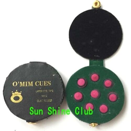 Free shipping 8pcs/lot 11mm Purple color with Black COmin Snooker Cue Tips 100% Pigskin leather Snooker tips Snooker Accessories