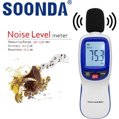 Digital Sound Level Meter 30~130dB Meter Decibel Meter Noise Meter Measuring Microphone Noise Volume Test Sound Decibel Analyzer