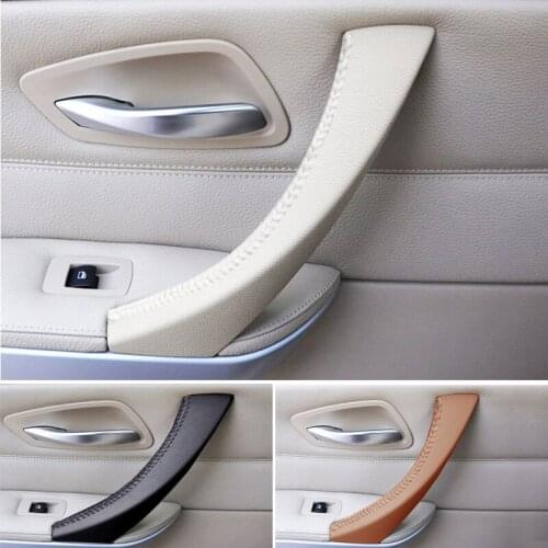 For BMW 3 Series E90 E91 330 325 320 318 Interior Hand Sewing Micro Leather Right /left Door Panel Handle Pull Trim Cover