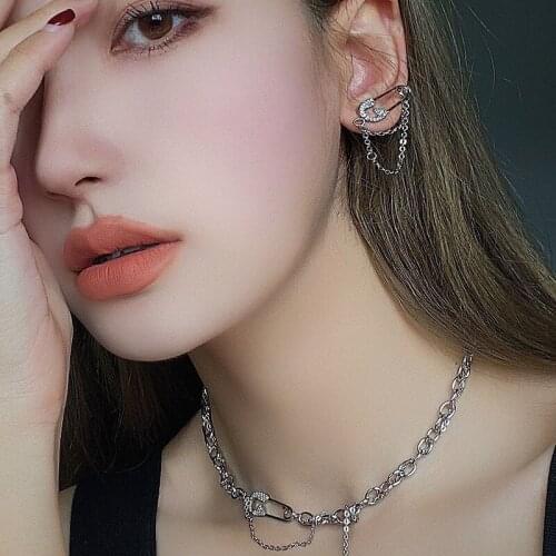 European and American Creative Pin Shape Silvery Earrings Fpr Woman 2021 Gothic Girls Unusual Jewelry Korean Fashion Accessories