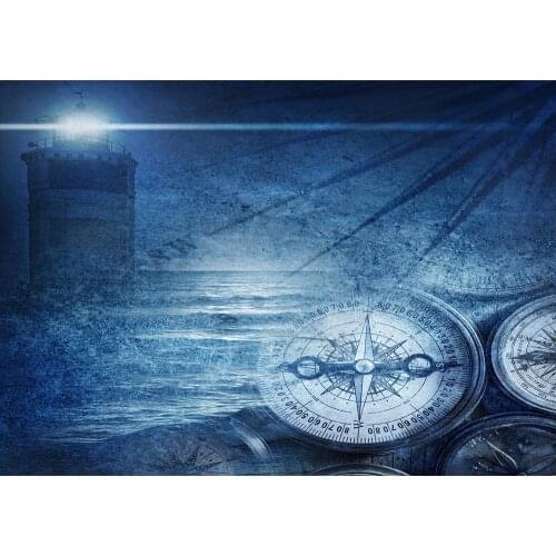 Photography Background Lighthouse Compass Sailing Vinyl Backdrop Photo Studio for Children Baby Portrait Nostalgia Photophone