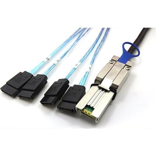 External Universal Key 2m Connection Line Data Transmission Cable Wire for MINI SAS 26P To SATA 7P SFF 8088 Array Card Hard Disk