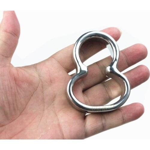 Top Stainless Steel The Shape of 8 Scrotum Pendant Penis Bondage Ring Testis Weight Chastity Devices Cock Ring Sex Toys BB2-2-72