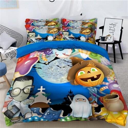 3D Bedding Set Halloween Cross dressing Bed Duvet Cover with Twin Full Queen Children bed Pillowcase Home Textiles Queen Sizes