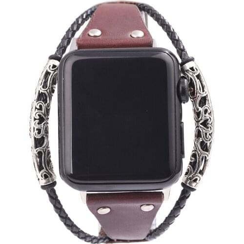Leather Watch Band for Apple Watch Series 5 4 3 2 Bracelet Handmade Genuine Leather strap for iWatch 38mm 42mm 40mm 44mm