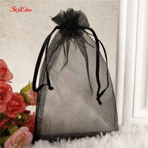 50pcs 19*29CM Organza Organza Jewelry Bags Drawable Rectangle Eugen Gauze bag Wedding Favors And Gifts 2018 new 7ZSH319-50
