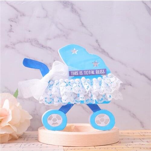 YaMinSanNiO Baby Cradle Cart Metal Steel Cutting Dies Diy Stencil Scrapbooking Paper Photo Cards Make Embossing Template New