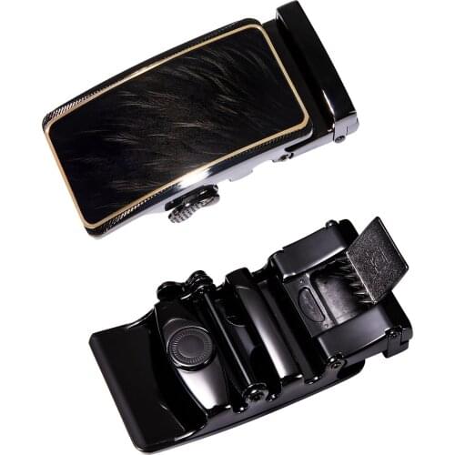 Men Leather Belt Buckle Business Metal Ratchet Automatic Buckles Slide Buckle For 3.5cm Belt Head Plaque DiBanGu