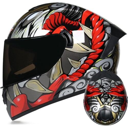 Motorcycle Helmet Crash Helmet Riding Full Face Helmets Biker Moto Helmet Motorbike Double Lens Riding Biker Casco DOT Approved