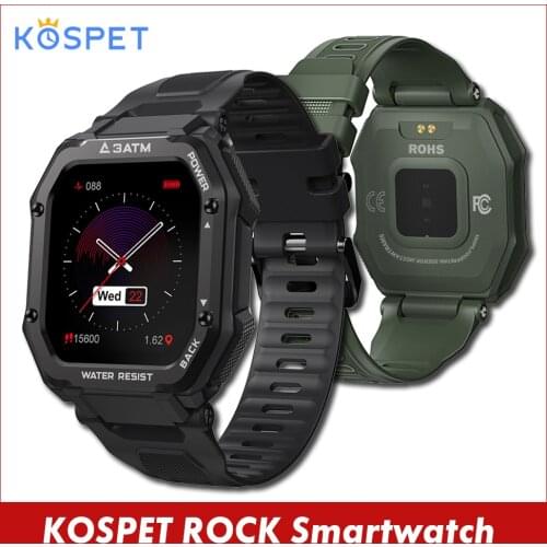 KOSPET ROCK 1.69” Smart Watch for Men Heart Rate Monitoring Sports Watches Blood Pressure Detecting 3ATM Waterproof Smartwatches