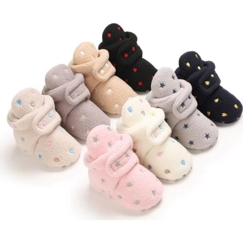Newborn Baby Socks Shoes Boy Girl Toddler First Walkers Booties Cotton Comfort Soft Anti-slip Warm Infant Crib Shoes 0-18M