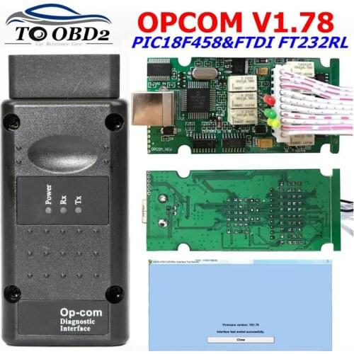 OPCOM for Opel V1.78 with PIC18F458&FTDI FT232RL Chip op-com OBD2 Auto Diagnostic tool OP COM CAN BUS Interface OBD scanner