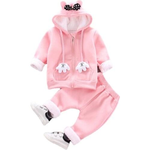 Girls Autumn Winter Flower Set Plus Hooded Jacket Toddler Girls Clothing Set Baby Tracksuit Children Casual Outfit Clothes Suit