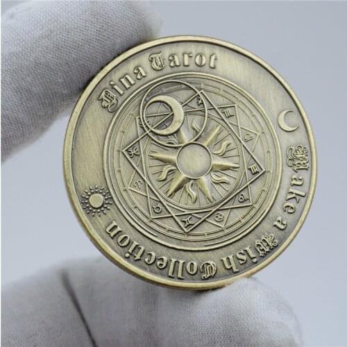 Commemorative Coin Tarot Poker Collection Collectible Souvenir Bronze Plated Alloy Coins Art Crafts Gifts