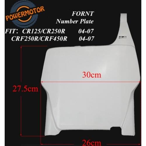 Front Number Plates Name Plate for CR125R CR250R CRF250R CRF450R 04-07 Off road Racing Motocross