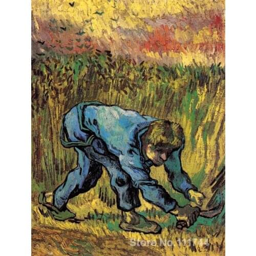 Hand painted art on canvas Reaper with Sickle after Millet Vincent Van Gogh painting for sale High quality
