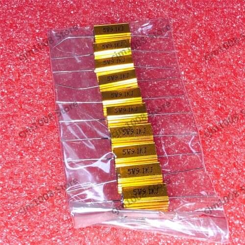 RX24-5W 9.1K Power Metal Shell Case Gold Aluminium Case Wirewound Resistor 5W9.1KJ 9100ohm 5% Automobile LED lamp resistors