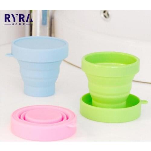 4Colors 170ML Silicone Folding Cup Candy Color Water Drink Coffee Cup Outdoor Travel Camping Silicon Mug Drinkware Dropship
