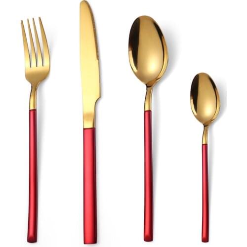 Cutlery Stainless Steel Dinner Silver Gold restaurant Dinnerware Set Knife Fork Spoons Cutlery Kitchen Knight Tableware Set