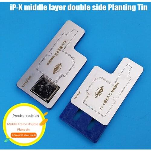 Jyrkior 3D BGA Reballing Stencil Platform for iPhone X XS MAX Motherboard Middle Layer Planting Tin Steel Mesh Template Tools