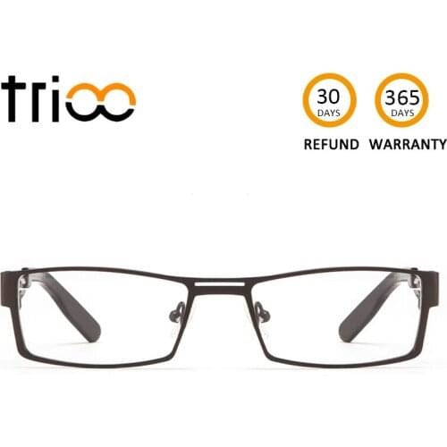 TRIOO Titanium Prescription Glasses Men Square Chic Design Clear Eyeglasses Transparent Myopia Eye Glasses Minus Luxury Quality