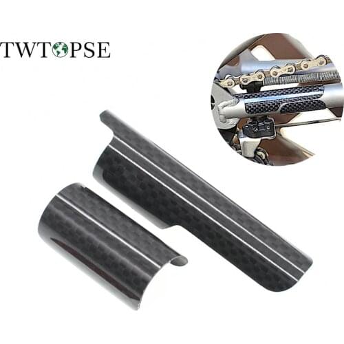 TWTOPSE Carbon Bicycle Chain Protector E Hook For Brompton Folding Bike Rear Triangle Frame Guard Pad For 3SIXTY Chain Stay Part