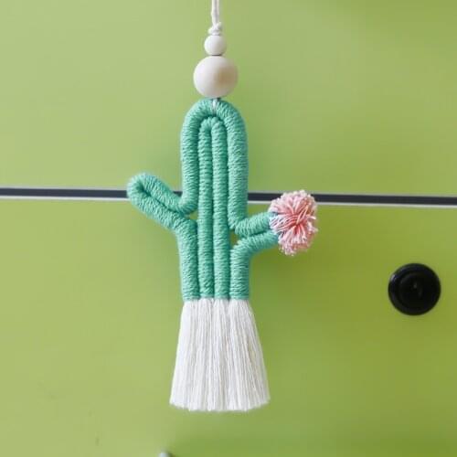 Home Room Decoration Pendant Hand Woven Tapestry Cactus Christmas Pendant Crafts Baby Kid Nursery Wall Hanging Ornaments