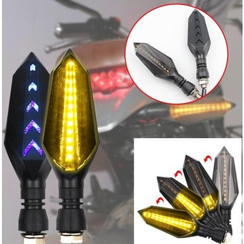 Motorcycle M10 Universal LED Turn Signal Indicator Amber Light 12V Flowing Sequential arrow light