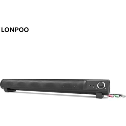 LONPOO Speaker USB Soundbar for Computer PC Phone 10W Portable Speakers Headphone Micphone Stereo Sound Soundbar for TV