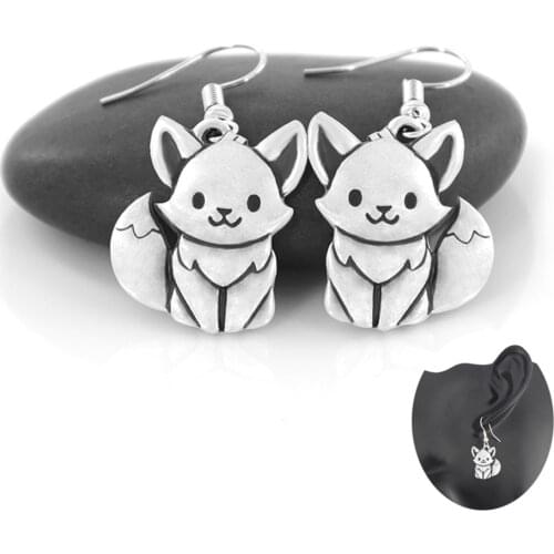 Vintage Punk Simple Fox Animal Drop Earrings Dangle Earrings For Women Big Long Earrings Minimalist Indian Jewelry Girls Gift
