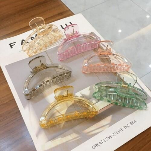 CYGJFC Woman Transparent Hair Claws Jelly Color Shark Clips Girls Hairpins Hair Clips Women Hair Accessories Hairgrip Barrettes