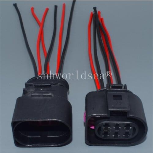 Shhworldsea 10Sets 6 pin Car Sensor Plug 6 Way Auto Waterproof Electrical Connector 1J0 973 733 1J0973733 For VW Audi