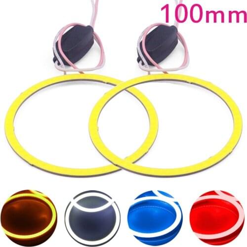 2Pcs(1pair) Auto Halo Rings COB 100MM Angel Eye 12V 24V Headlight 72 SMD Car Angel Eyes Motorcycle 9-30V White Red Yellow Blue