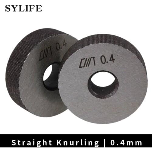 2 pcs Knurling Tool 8 x 28mm Single Straight Linear Knurl Tool Wheel 0.4mm Pitch