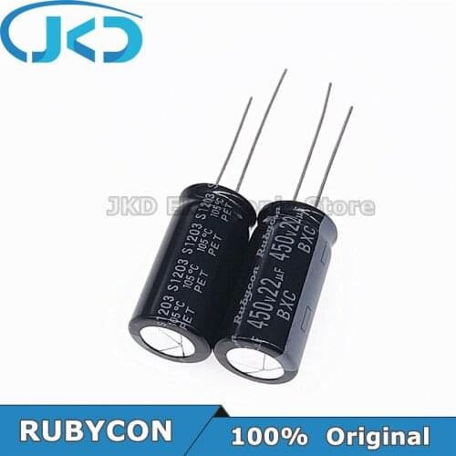 20pcs RUBYCON 22UF 450V 12.5*25mm 22UF450V 450V22UF 12.5x25mm Aluminum Electrolytic Capacitor