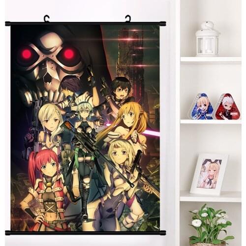 2019 Anime Game Sword Art Online: Fatal Bullet Wall Scroll Poster Wall Hanging Poster Otaku Home Decor Collection Art