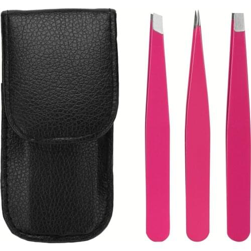 3Pcs/Set Stainless Steel Point Tip Eyebrow Tweezers Eyebrow Pliers Brow Clips Makeup Beauty Tools Professional Tweezer Suit