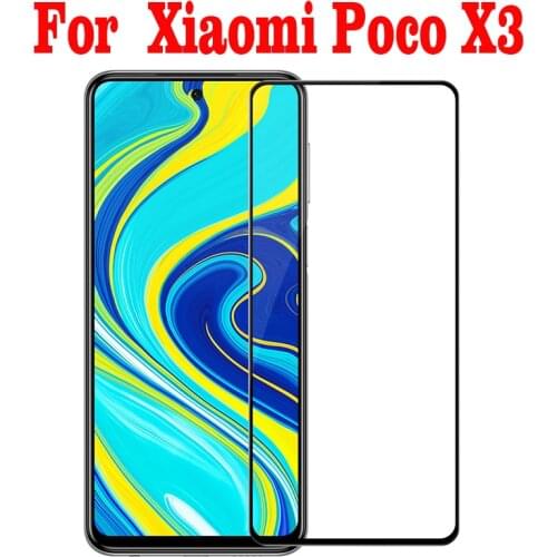 3D Full Glue Tempered Glass On The For Xiaomi Poco X3 Full Cover 9H film Explosion proof Screen Protector For Xiaomi Poco X3 Pro
