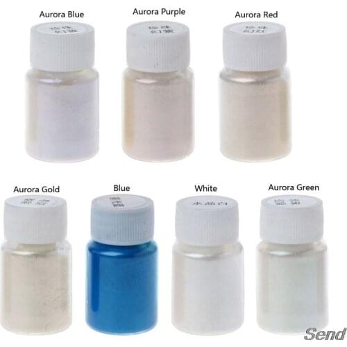 7 Colors Mica Powder Aurora Resin Pearlescent Pigments Colorants Jewelry Making for Lip Gloss, Slime, Candle Diamond Pigments