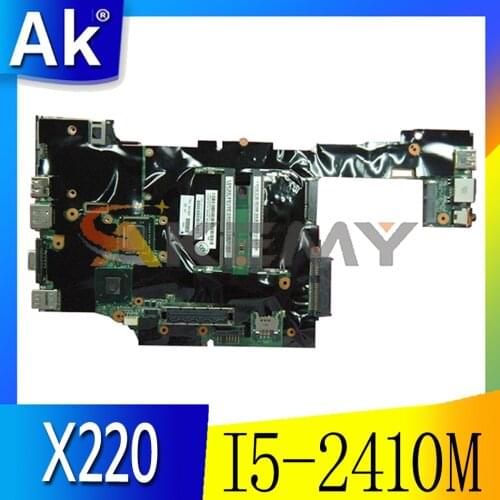 Akemy Suitable For Lenovo ThinkPad X220 X220I Laptop Motherboard FRU 04W0700 04W3304 04W2124 CPU I5 2410M 100% Test Work
