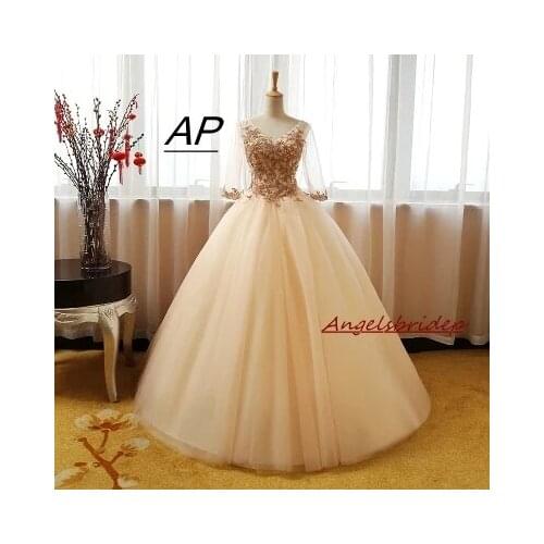 ANGELSBRIDEP Sweet 16 Ball Gown Quinceanera Dress Fashion Appliques Long Sleeves Vestidos De 15 Celebrity Party Gown Hot Sale