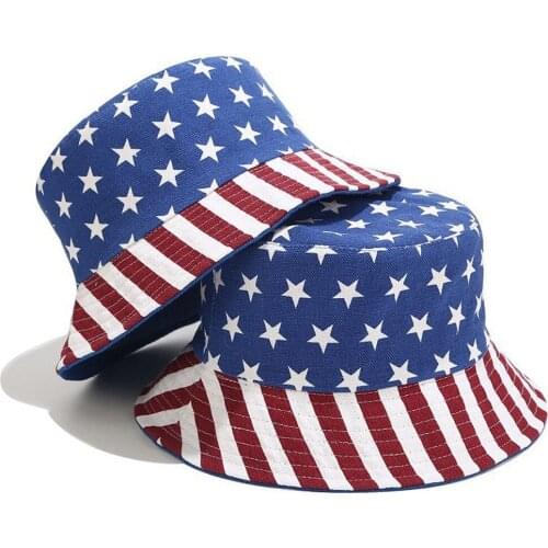 BucketHats For Men And Women Independence Day Print Foldable Fisherman Hat Sun Hat Bucket Caps Fishing boonie Hat Sunhat