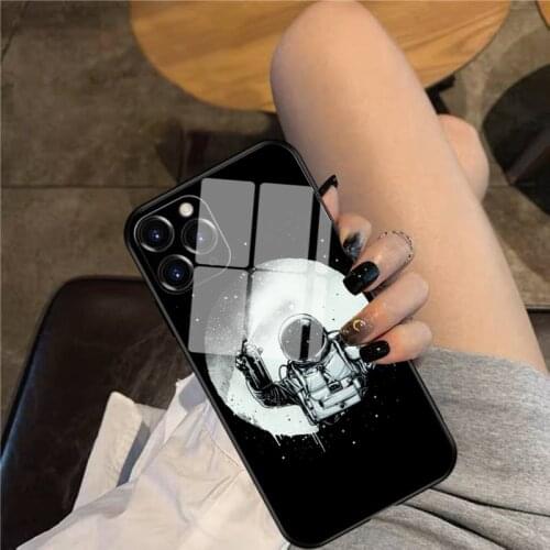 Paint the moon Phone Case Glass Phone Case For iphone 12 11 Pro Max XS XR X 8 7 Plus SE2 Case