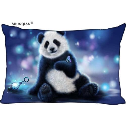 Panda art cartoon Pillow Case (Two sides) High Quality Custom Zippered Rectangle soft Pillow cover Best gift