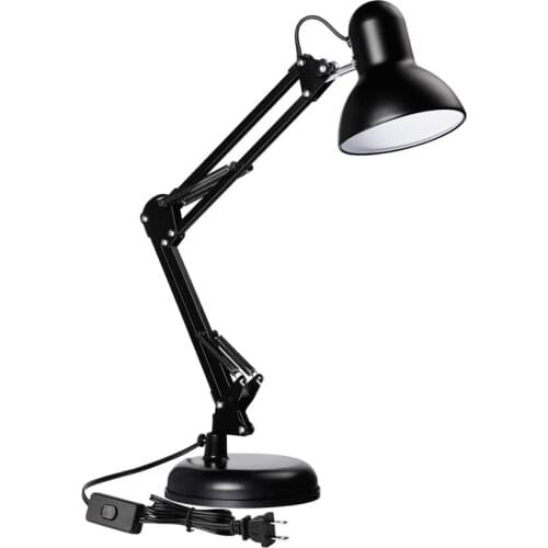 E26 E27 Base Light Bulb Metal Swing Arm Desk Lamp Adjustable Table Light Classic Book Lights