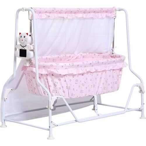 Electric Baby Auto-Swing Cradle, Infant Toddler Rocker Cot, Newborn Sleeping Basket