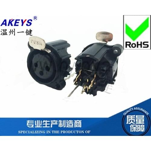 DIN-323HAP Three-core audio socket With shrapnel 4 upright Female CT3-12HFP